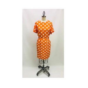 Vintage Orange Polka Dot Summer Dress